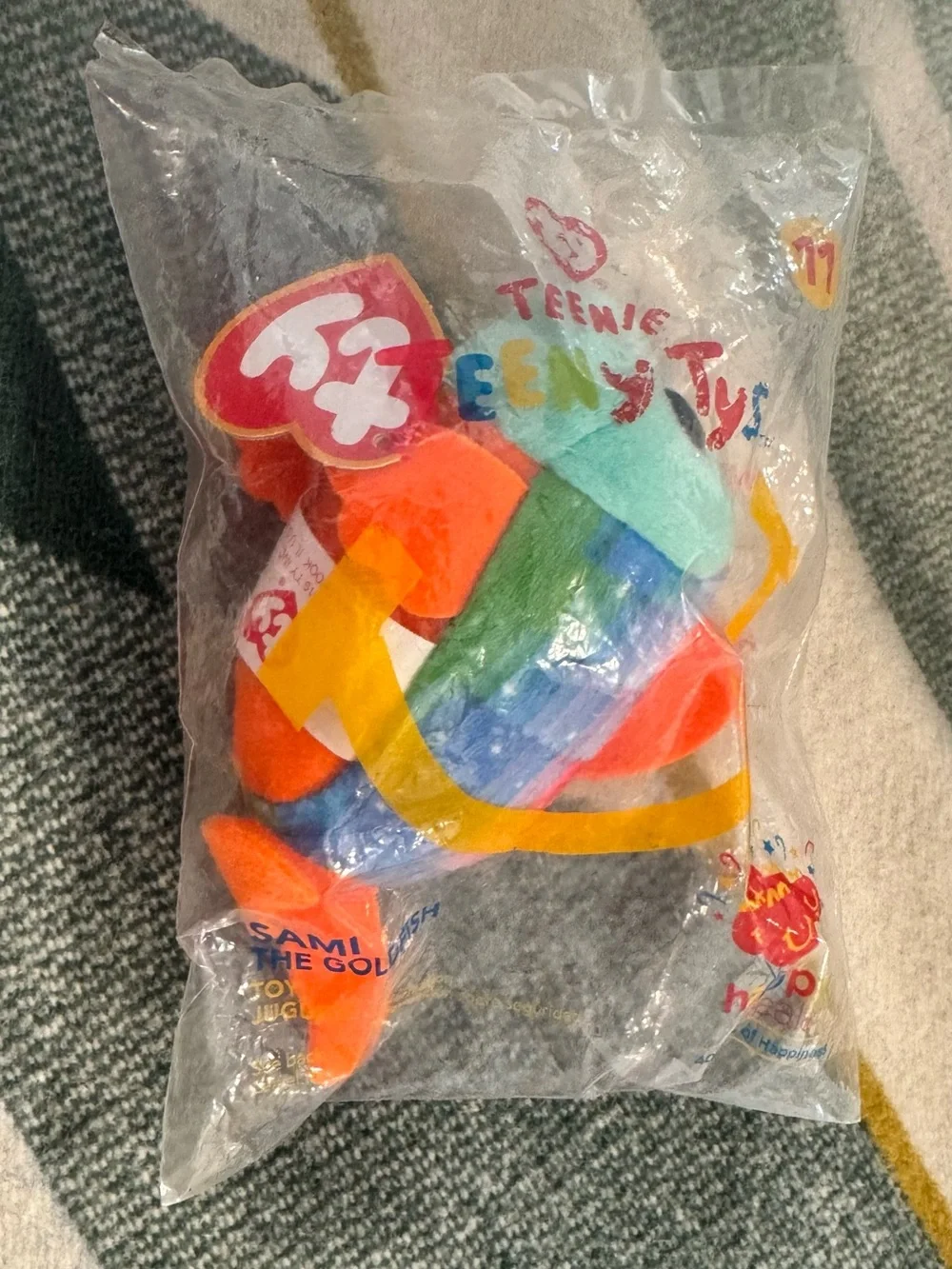 Ty Sami the Goldfish Plush - Orange, Red, Blue, Green, Purple